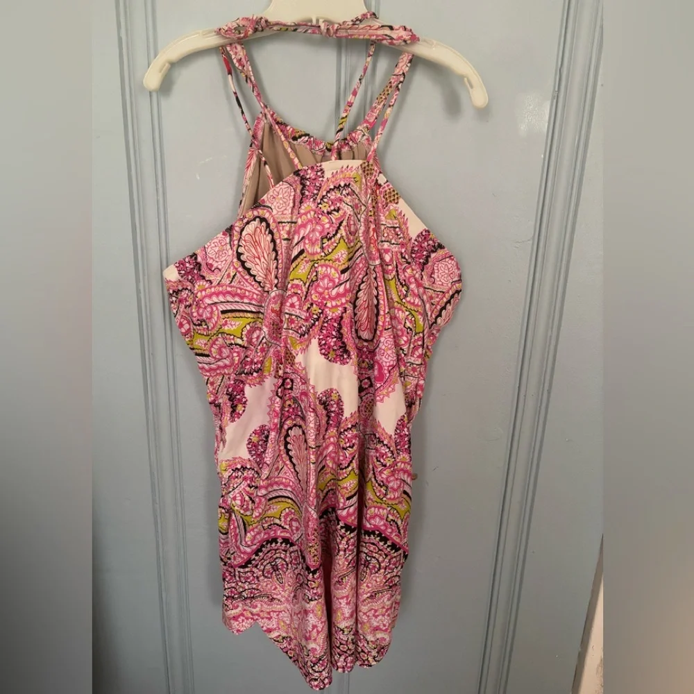 SWIM By Cacique Lane Bryant Pink & Yellow Paisley Tankini - Picture 4 of 4